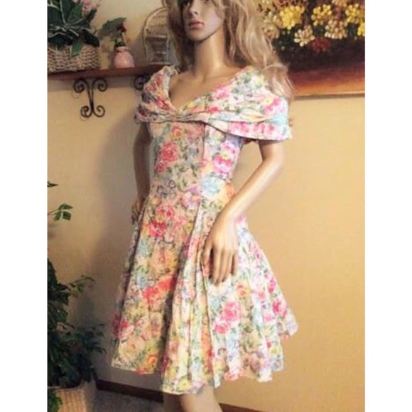 Positively Ellyn ILGWU Vintage 70s Fit Flare Dress - Picture 2 of 8